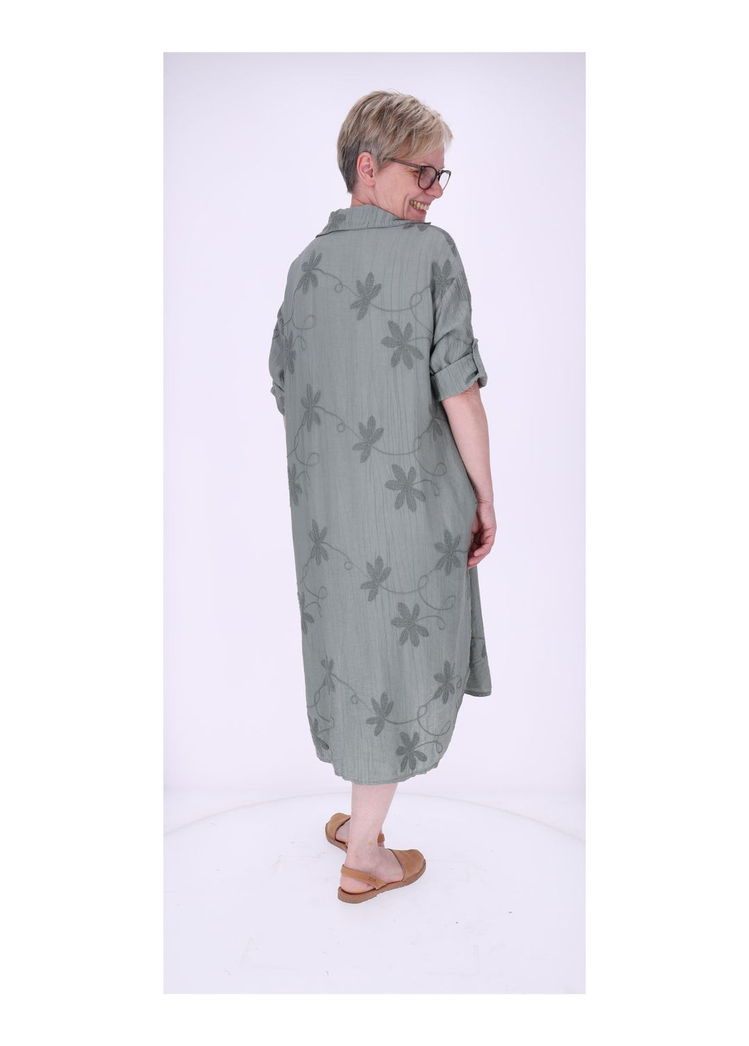 Kleid Damen Polokragen Taschen
