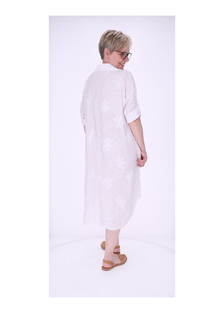 Kleid Damen Polokragen Taschen