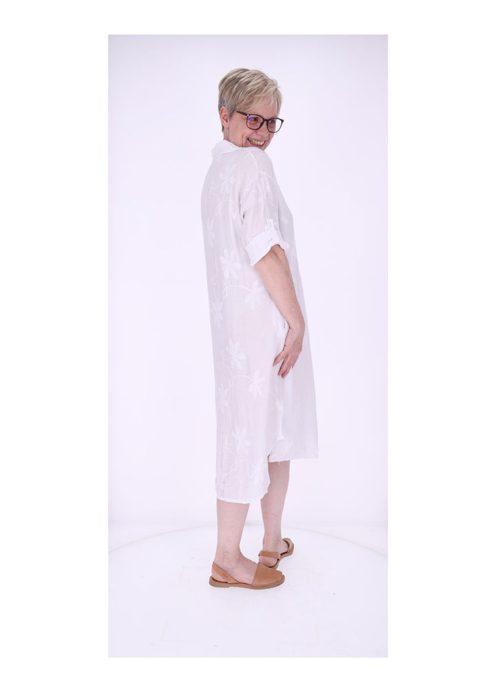Kleid Damen Polokragen Taschen