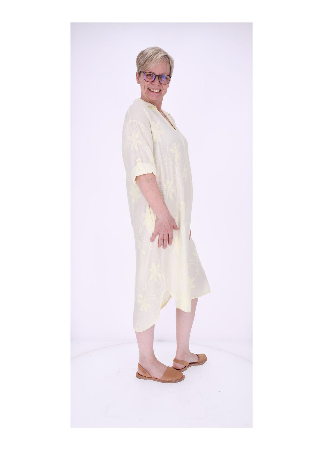 Kleid Damen Polokragen Taschen