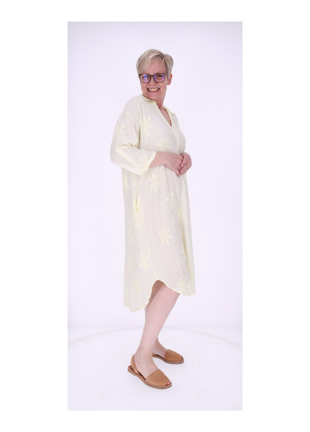 Kleid Damen Polokragen Taschen