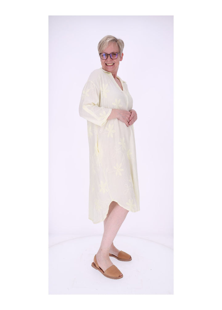 Kleid Damen Polokragen Taschen