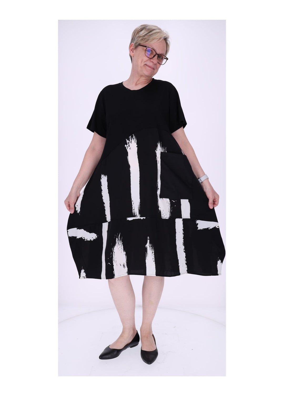 T-Shirt Kleid Damen Tasche Rock AOP