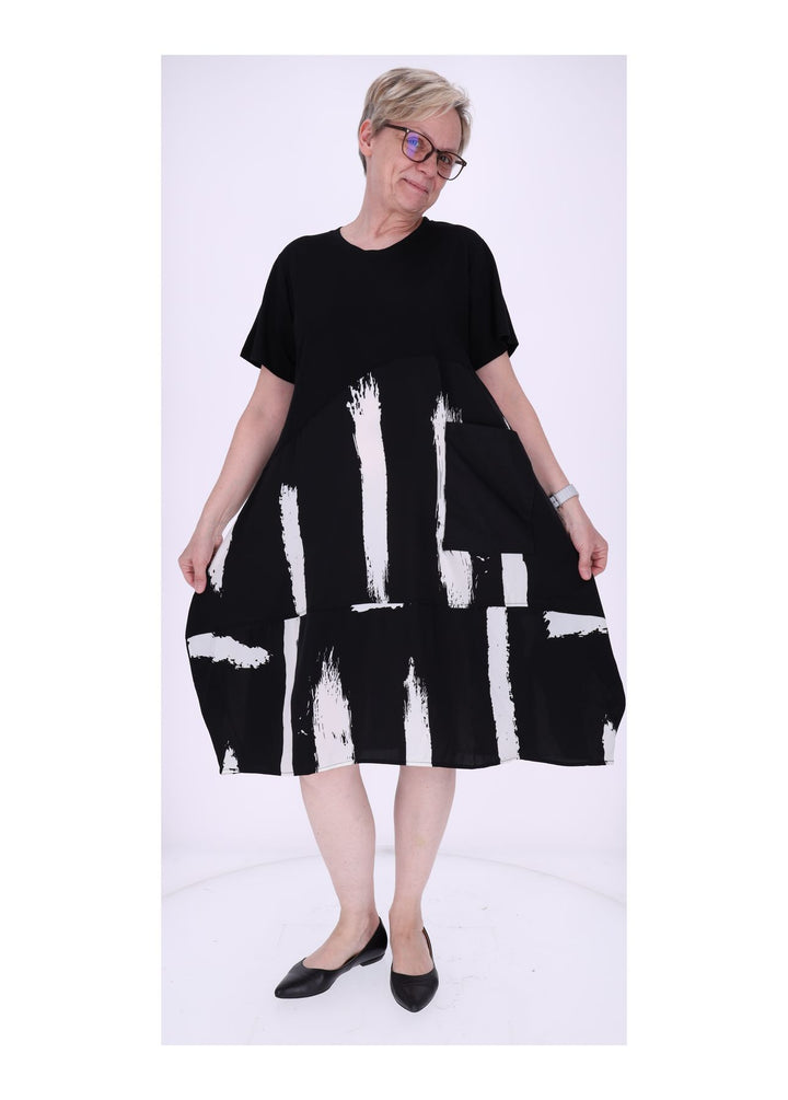 T-Shirt Kleid Damen Tasche Rock AOP