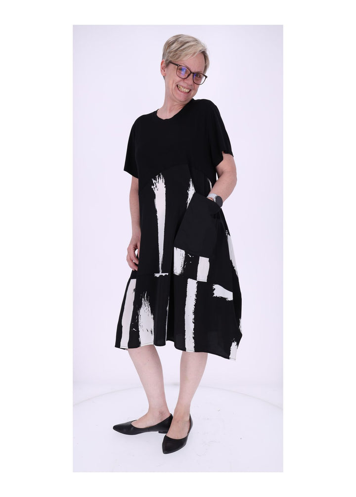 T-Shirt Kleid Damen Tasche Rock AOP