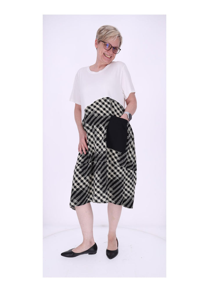 T-Shirt Kleid Damen Tasche Rock AOP