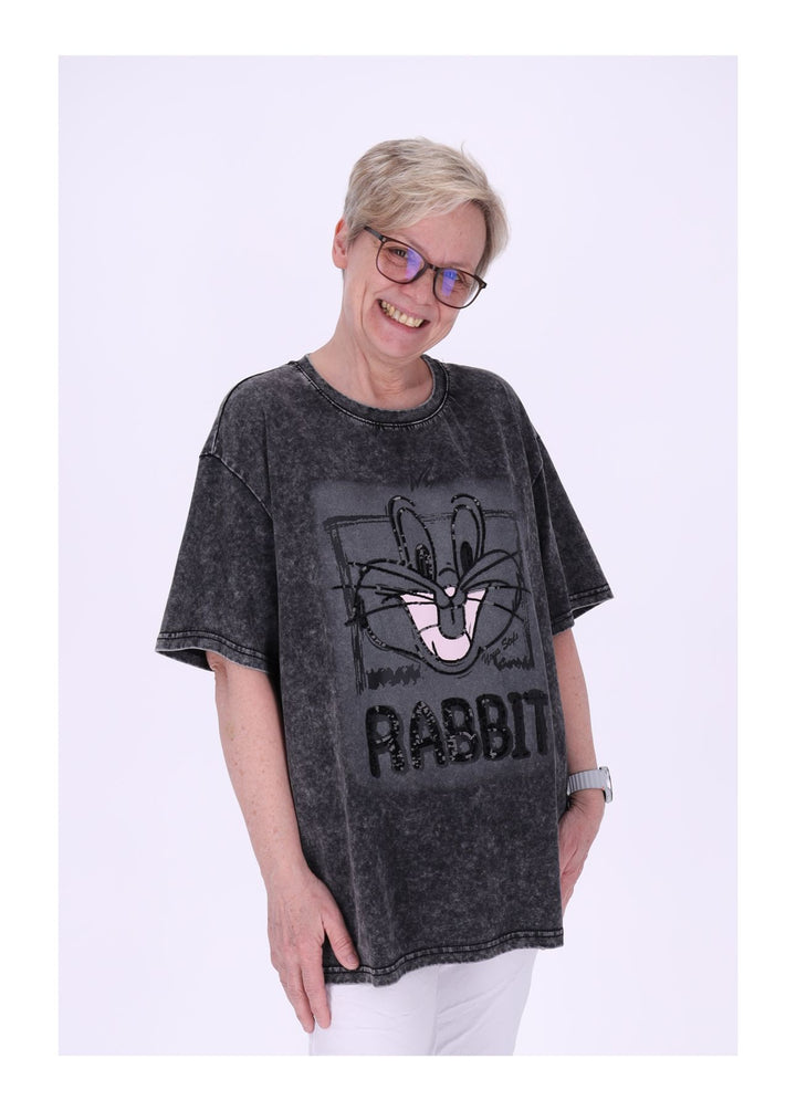T-Shirt Damen Rabit Pailetten