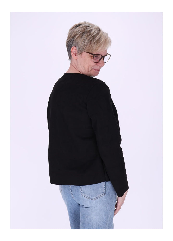 Kurzjacke ohne Kragen Damen offen Veloure