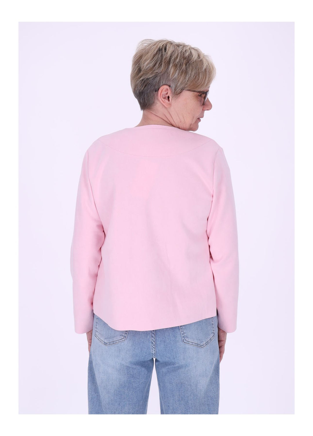 Kurzjacke ohne Kragen Damen offen Veloure