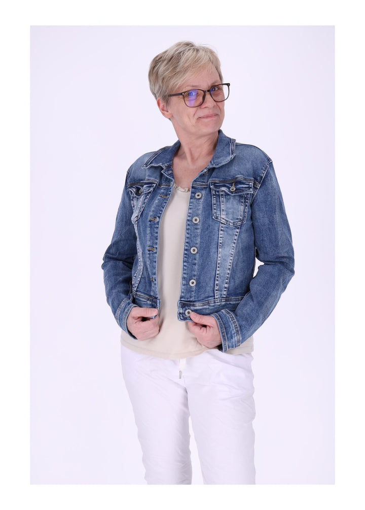 Jeansjacke Damen Rücken Engelsflügel