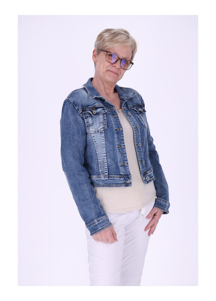Jeansjacke Damen Rücken Engelsflügel