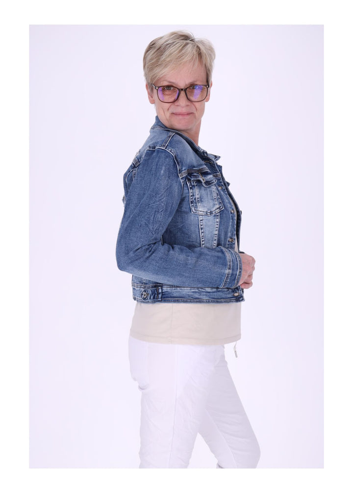 Jeansjacke Damen Rücken Engelsflügel