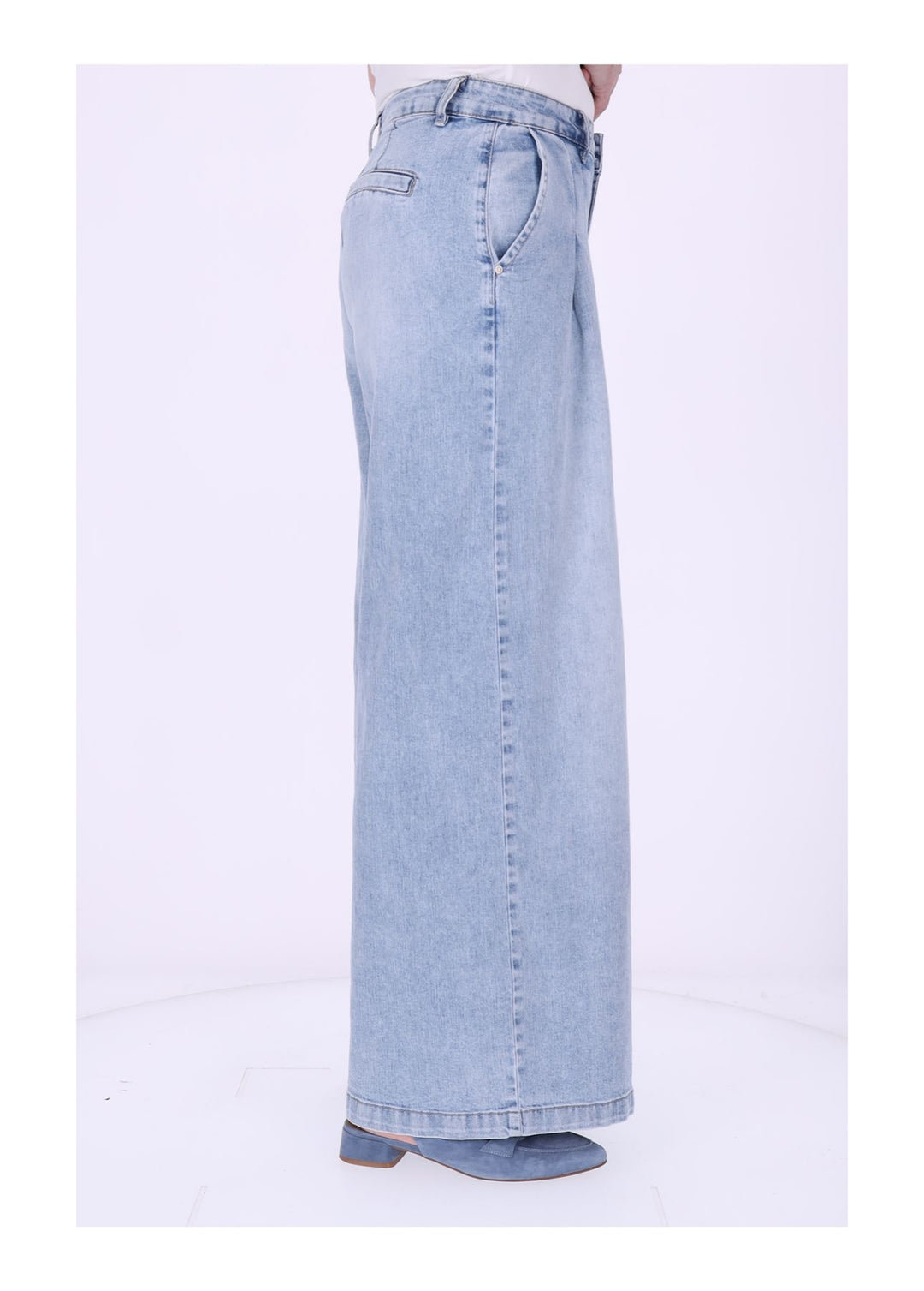 Jeans Damen leichte Qualität Culotte Bundfalten