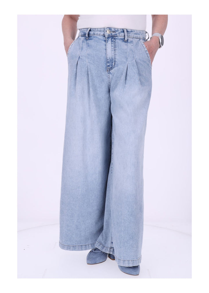Jeans Damen leichte Qualität Culotte Bundfalten
