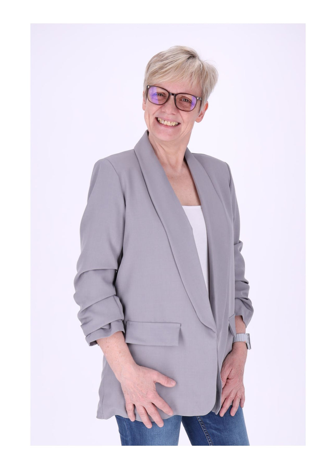 Blazer Damen 4/4 Arm Raffung