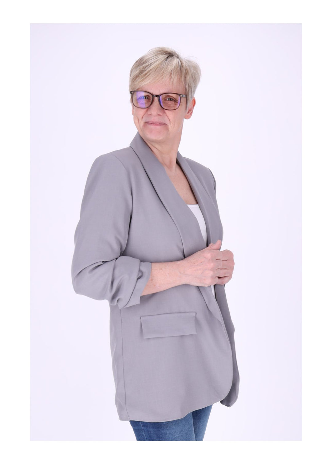 Blazer Damen 4/4 Arm Raffung