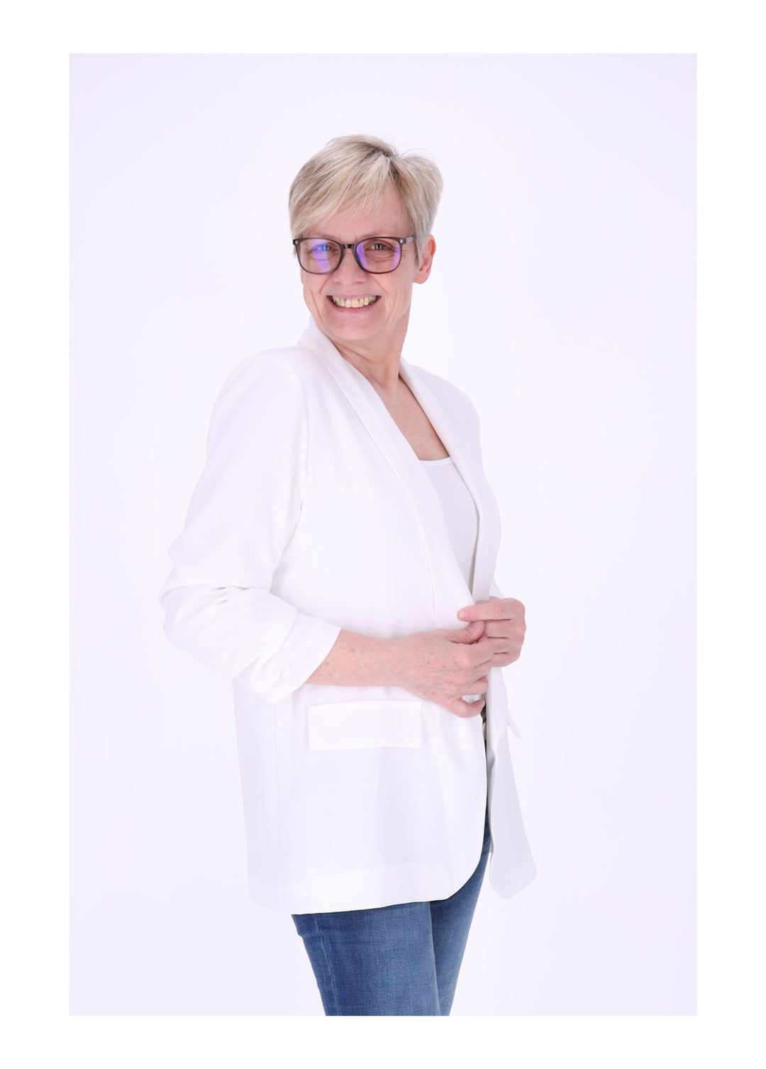 Blazer Damen 4/4 Arm Raffung