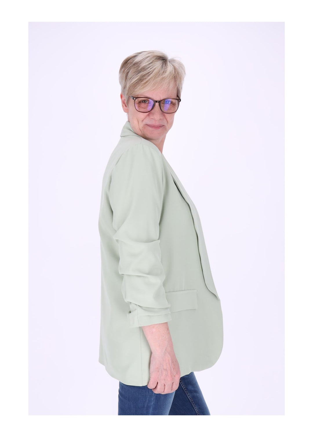 Blazer Damen 4/4 Arm Raffung