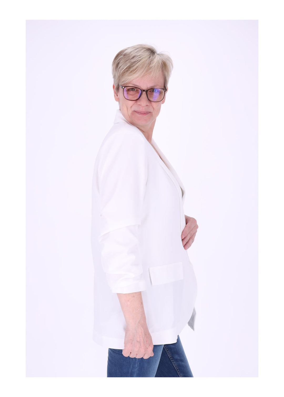 Blazer Damen 4/4 Arm Raffung