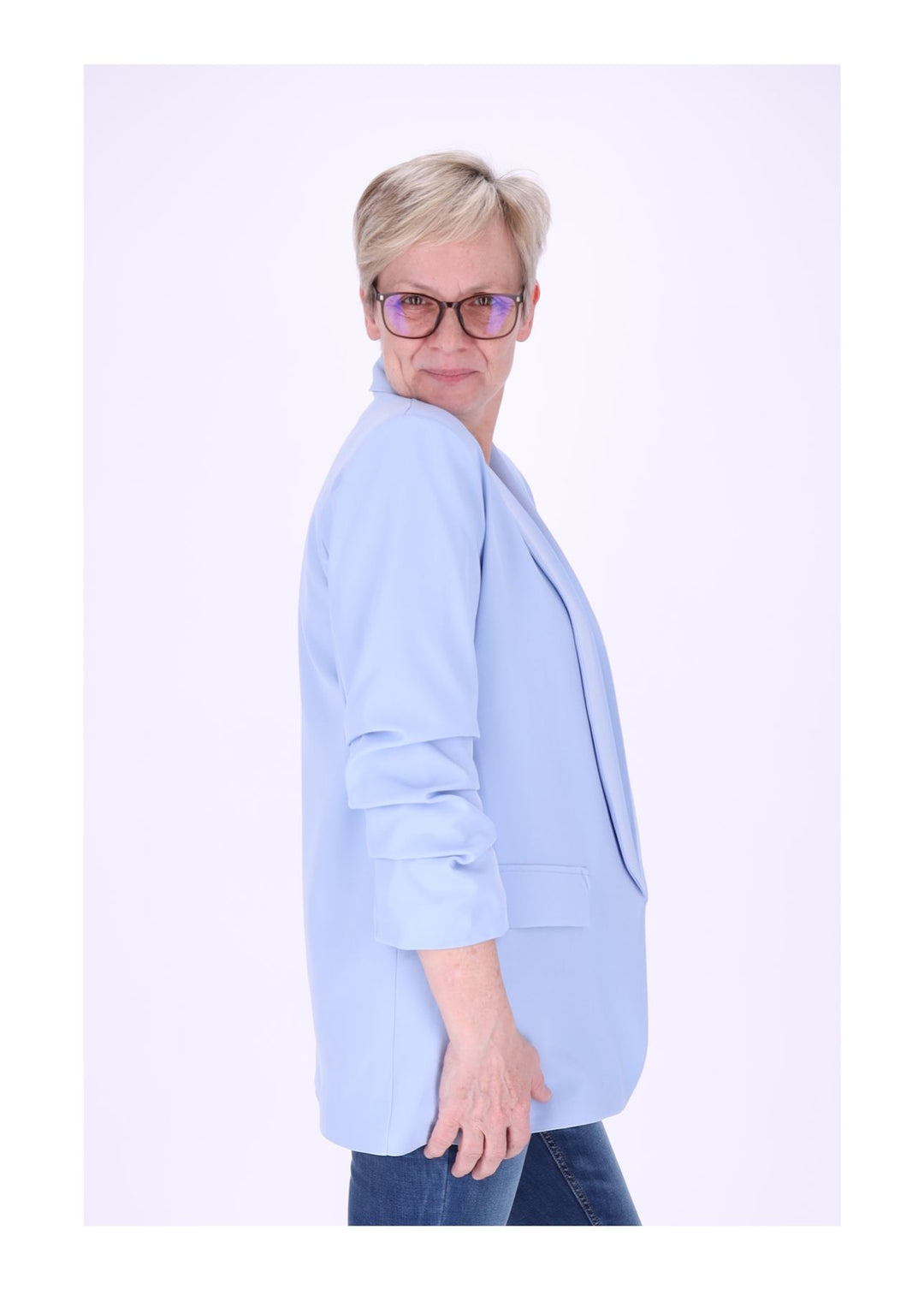 Blazer Damen 4/4 Arm Raffung