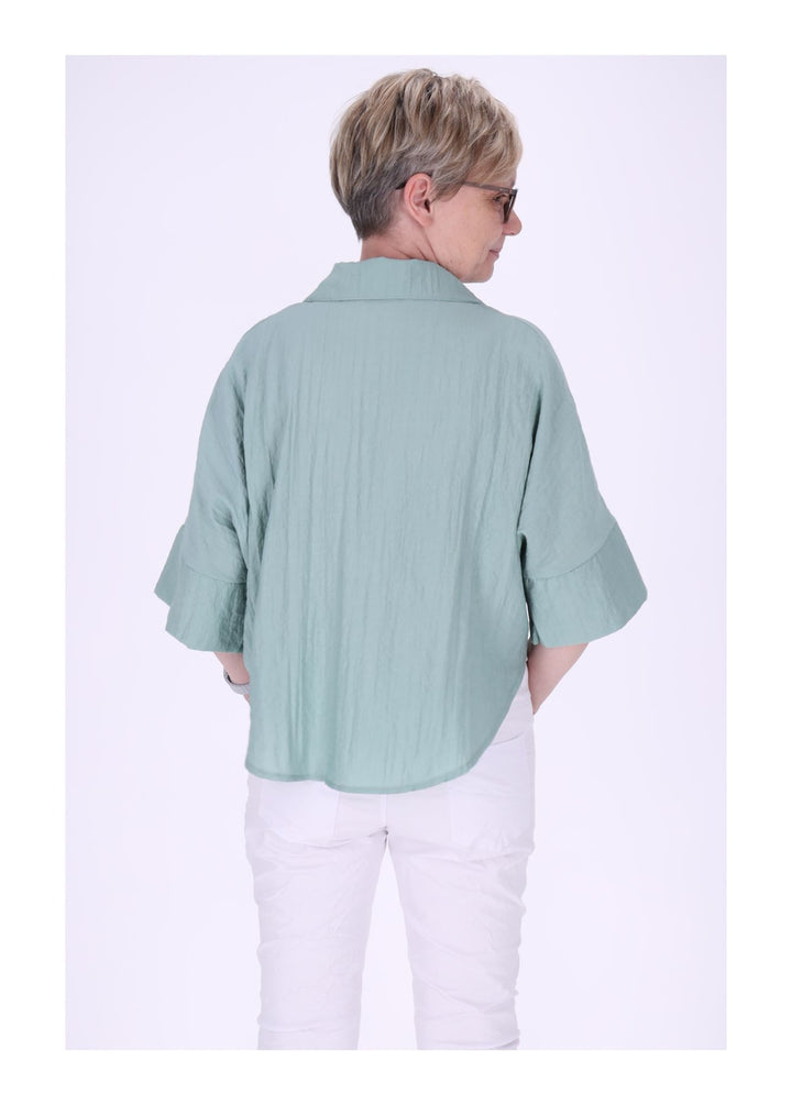 Bluse Damen 1/2 Arm Häkelblume