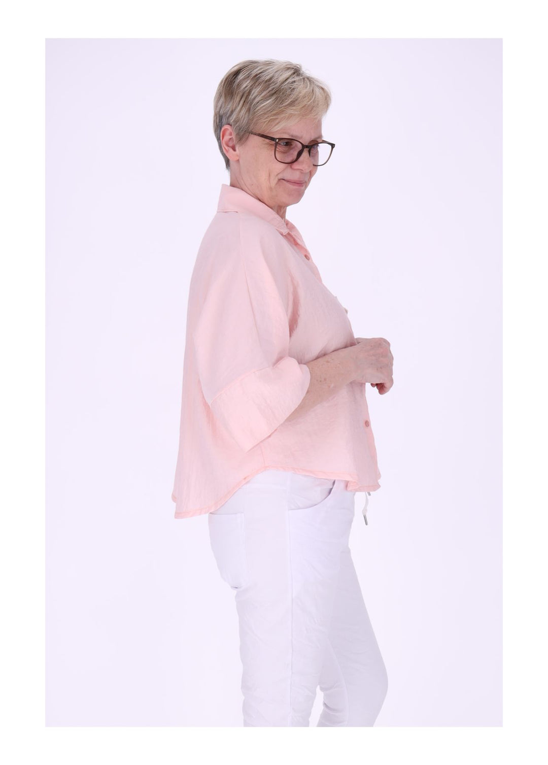 Bluse Damen 1/2 Arm Häkelblume