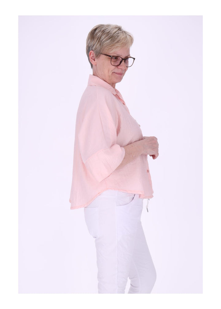 Bluse Damen 1/2 Arm Häkelblume