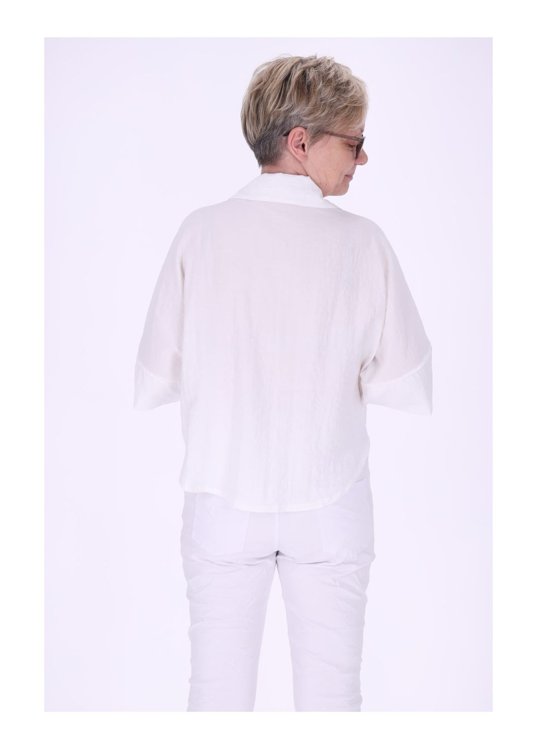 Bluse Damen 1/2 Arm Häkelblume