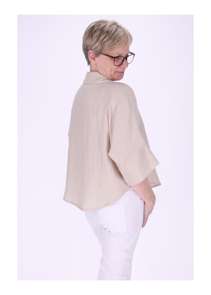 Bluse Damen 1/2 Arm Häkelblume