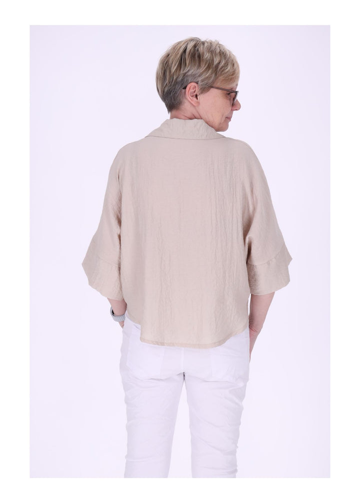Bluse Damen 1/2 Arm Häkelblume