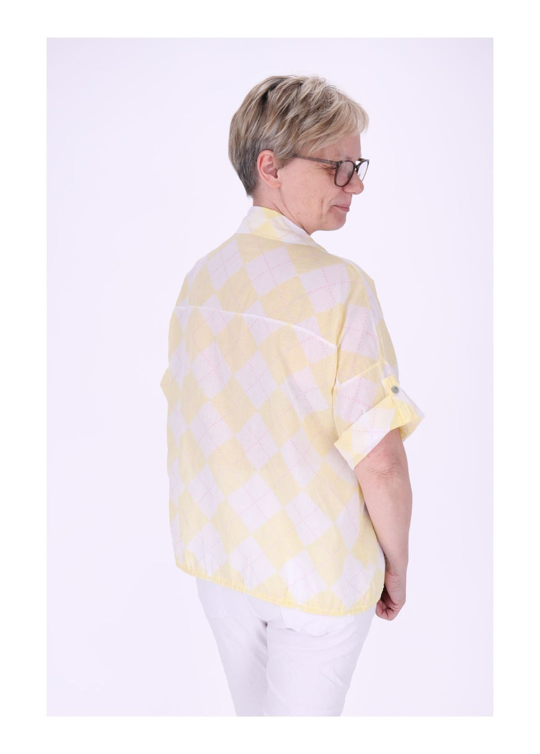 Bluse Damen 1/2 Arm AOP Raute