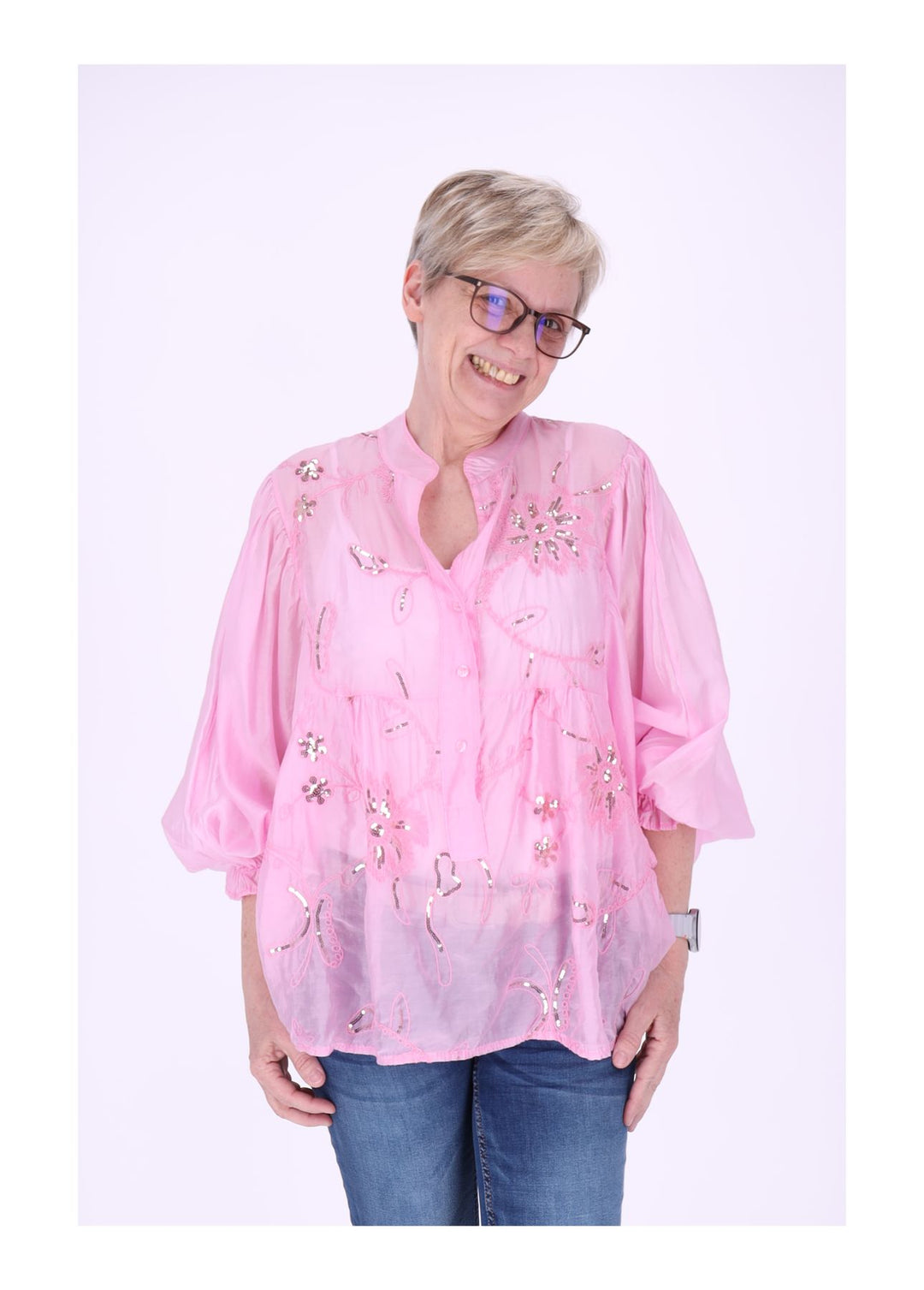 Blusenshirt Damen Pailetten