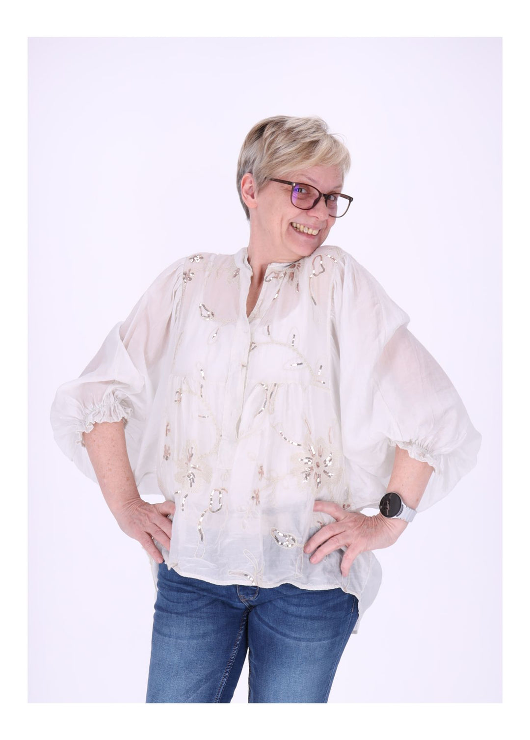 Blusenshirt Damen Pailetten