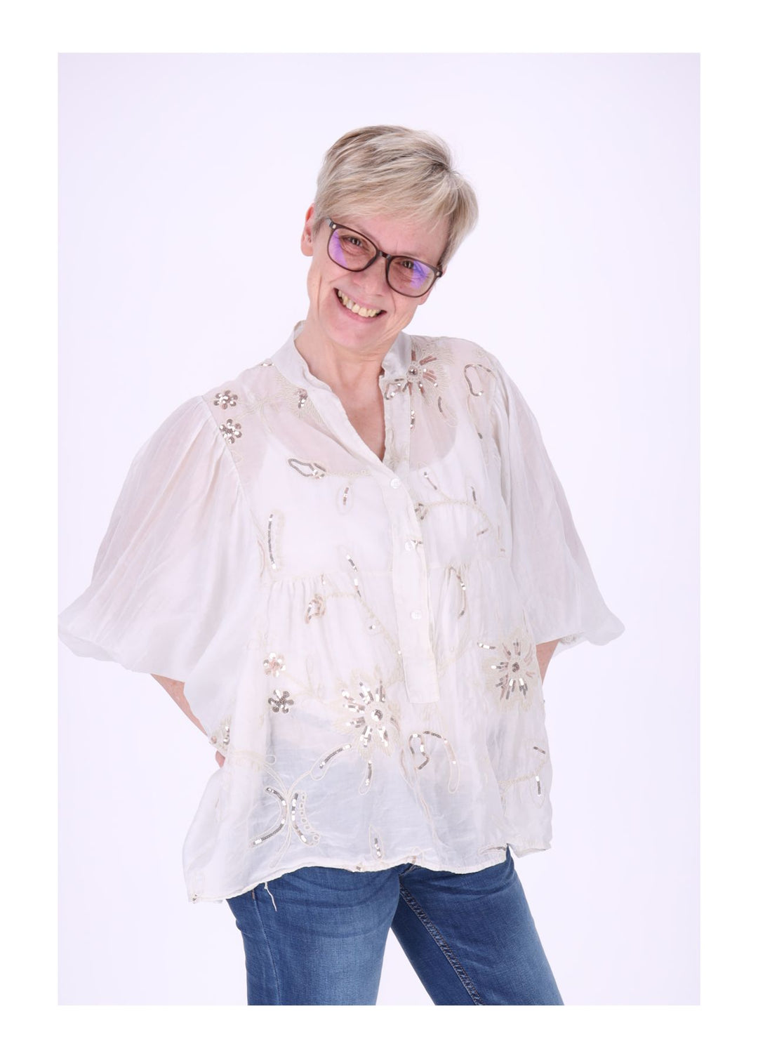 Blusenshirt Damen Pailetten