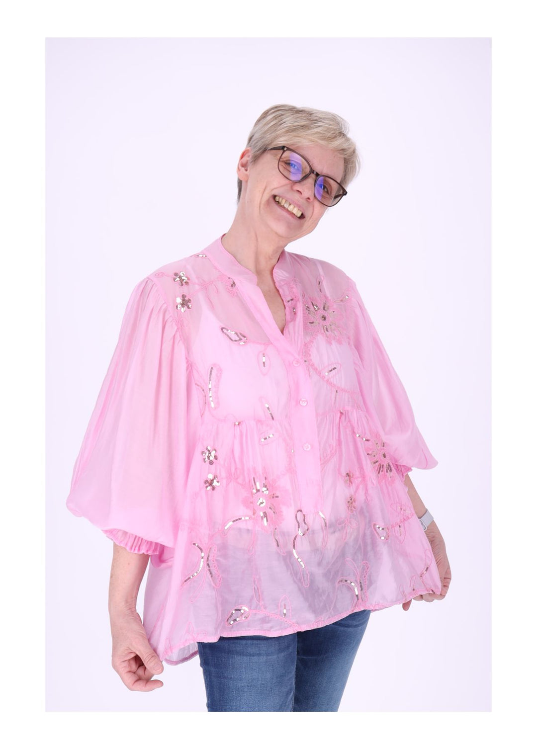 Blusenshirt Damen Pailetten