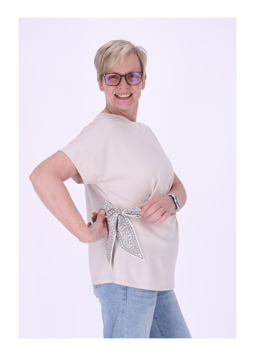 T-Shirt Damen vorn zum binden