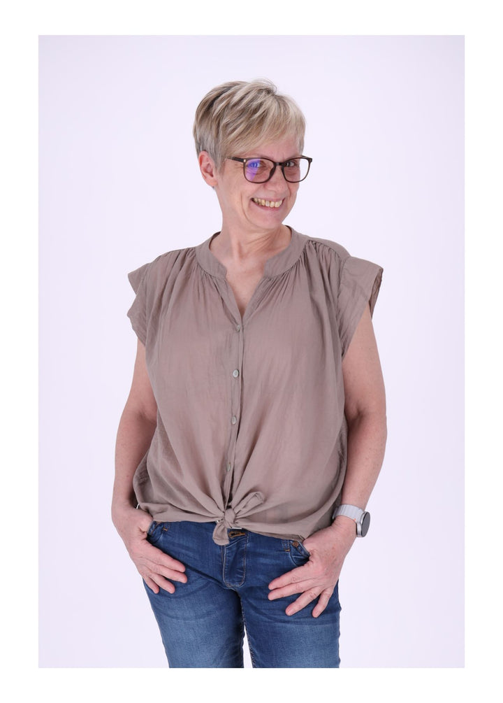 Bluse Damen angeschnittener Arm Baumwolle