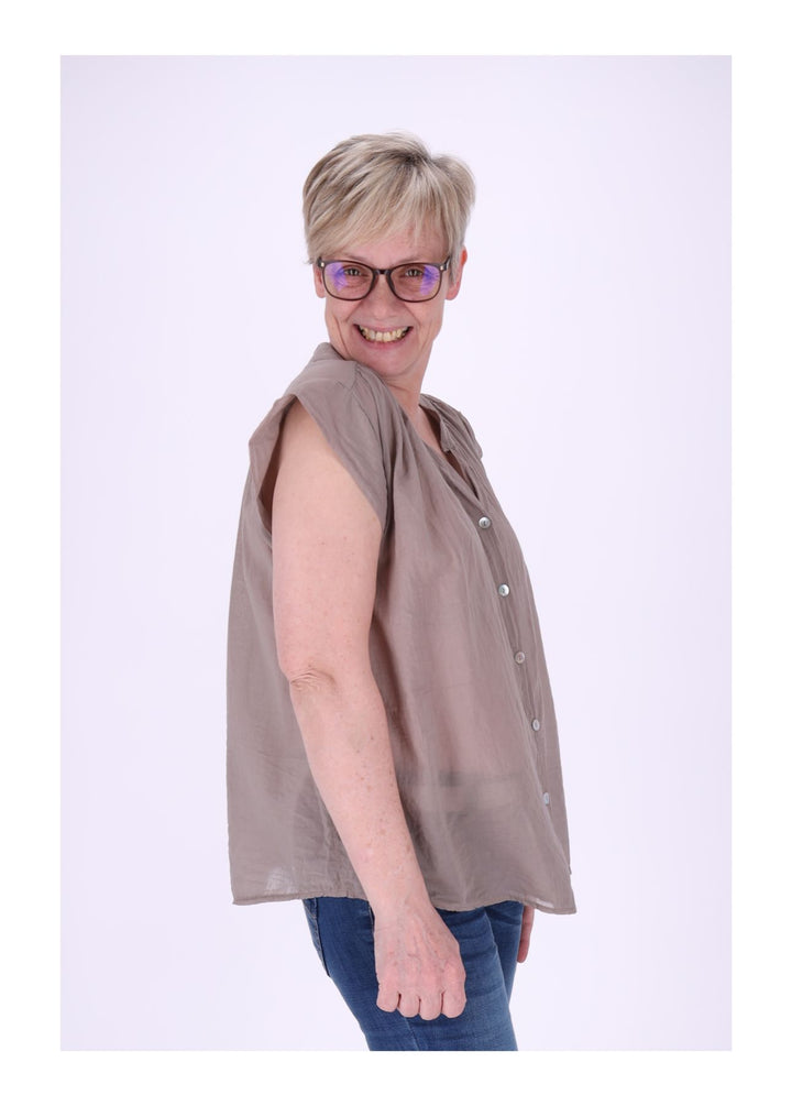 Bluse Damen angeschnittener Arm Baumwolle