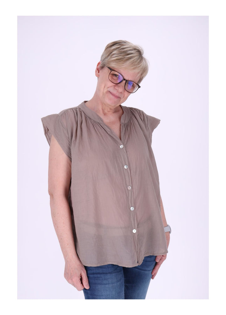 Bluse Damen angeschnittener Arm Baumwolle