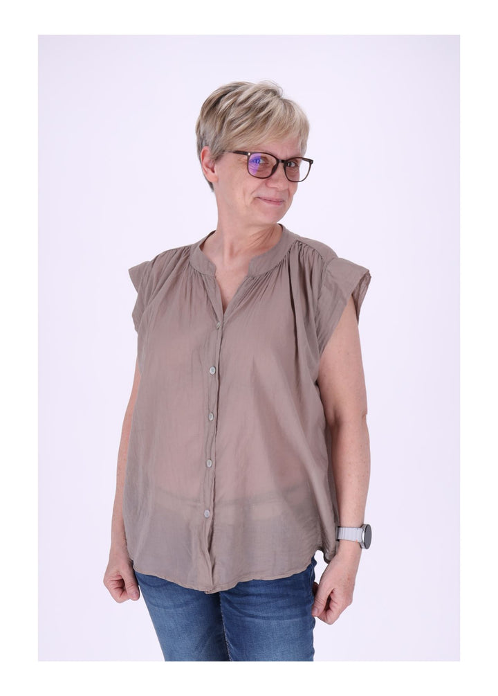 Bluse Damen angeschnittener Arm Baumwolle