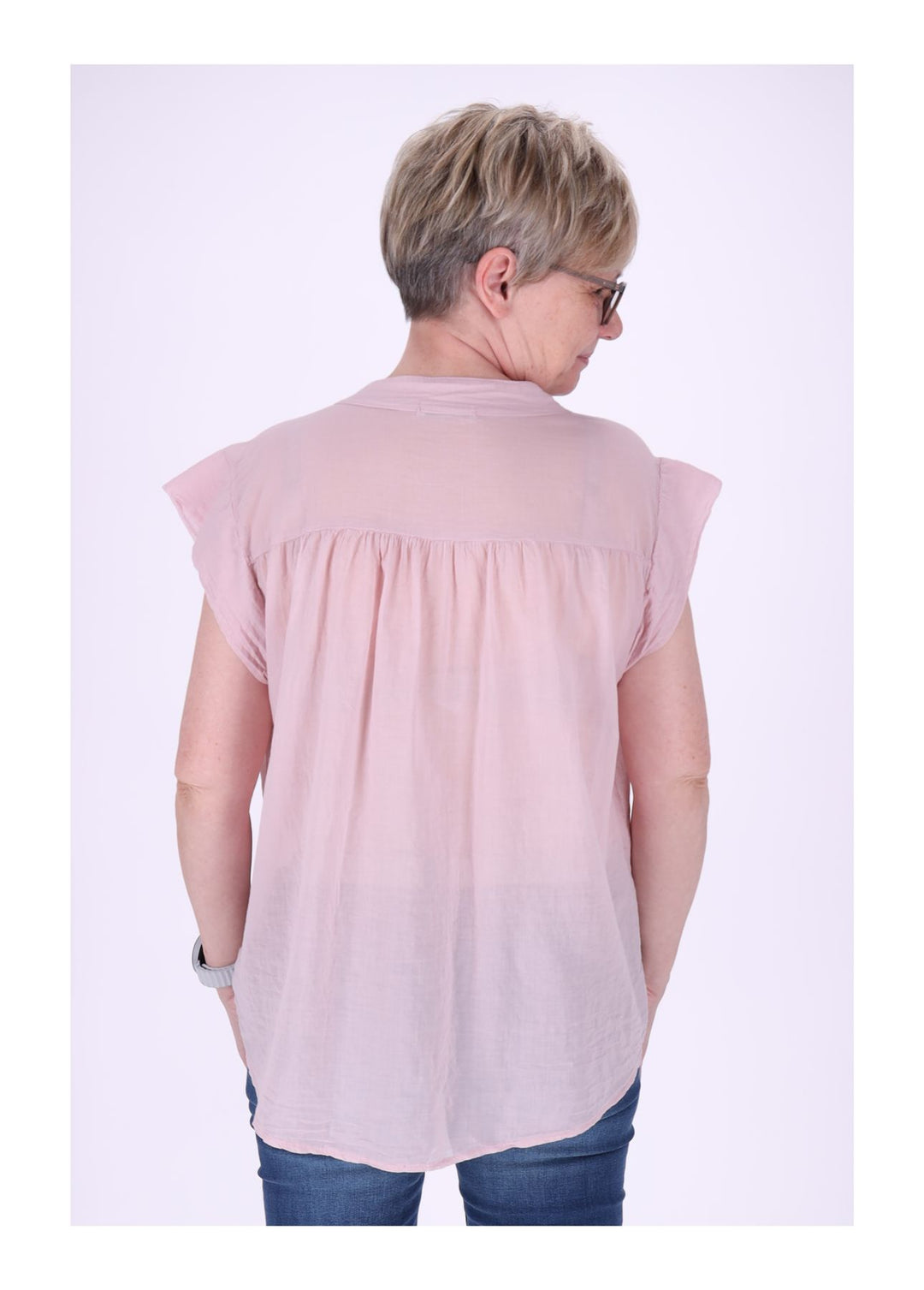 Bluse Damen angeschnittener Arm Baumwolle