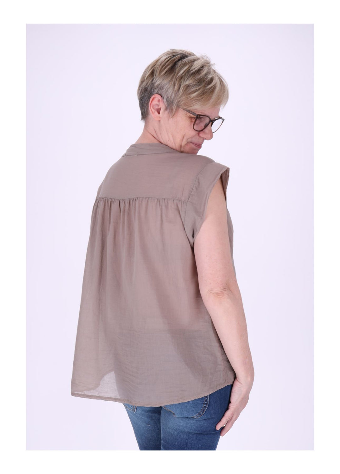 Bluse Damen angeschnittener Arm Baumwolle