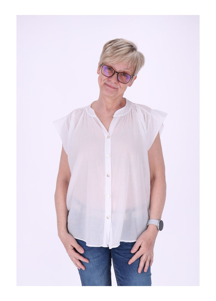 Bluse Damen angeschnittener Arm Baumwolle