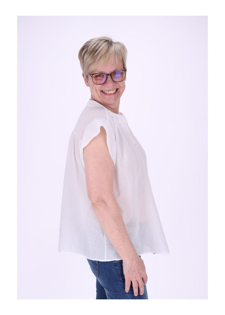 Bluse Damen angeschnittener Arm Baumwolle