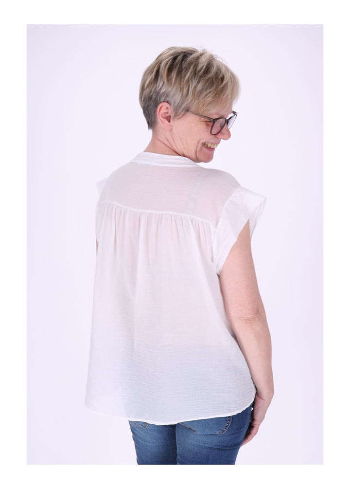 Bluse Damen angeschnittener Arm Baumwolle