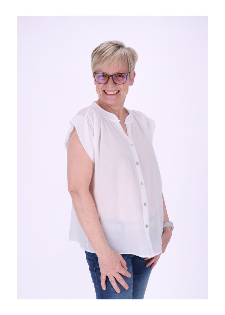 Bluse Damen angeschnittener Arm Baumwolle