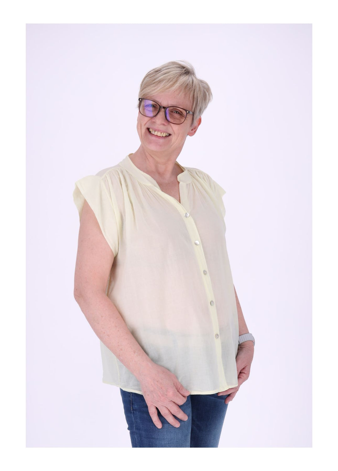 Bluse Damen angeschnittener Arm Baumwolle
