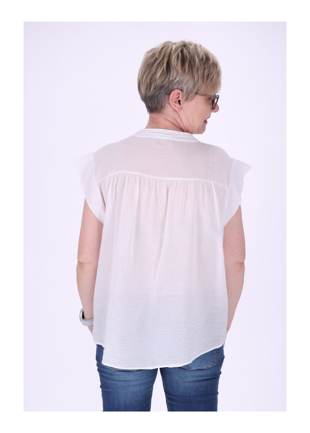 Bluse Damen angeschnittener Arm Baumwolle