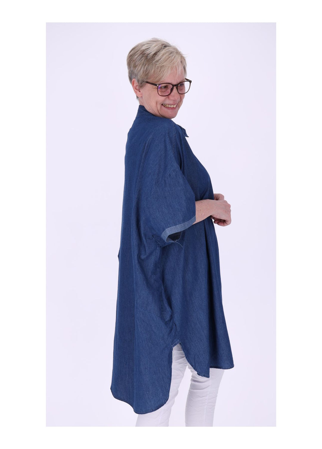 Blusenshirt Damen Jeans Oversized
