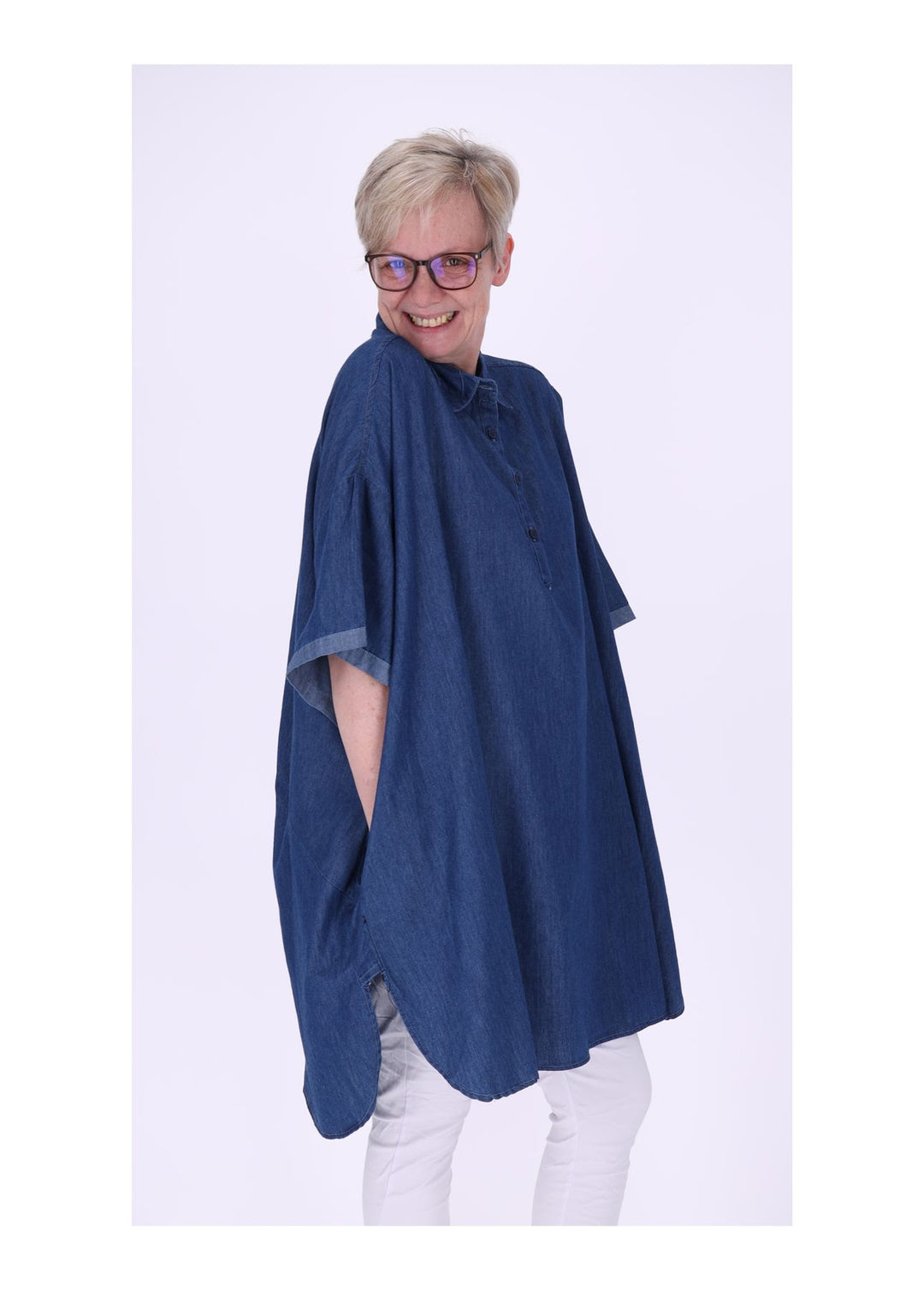 Blusenshirt Damen Jeans Oversized